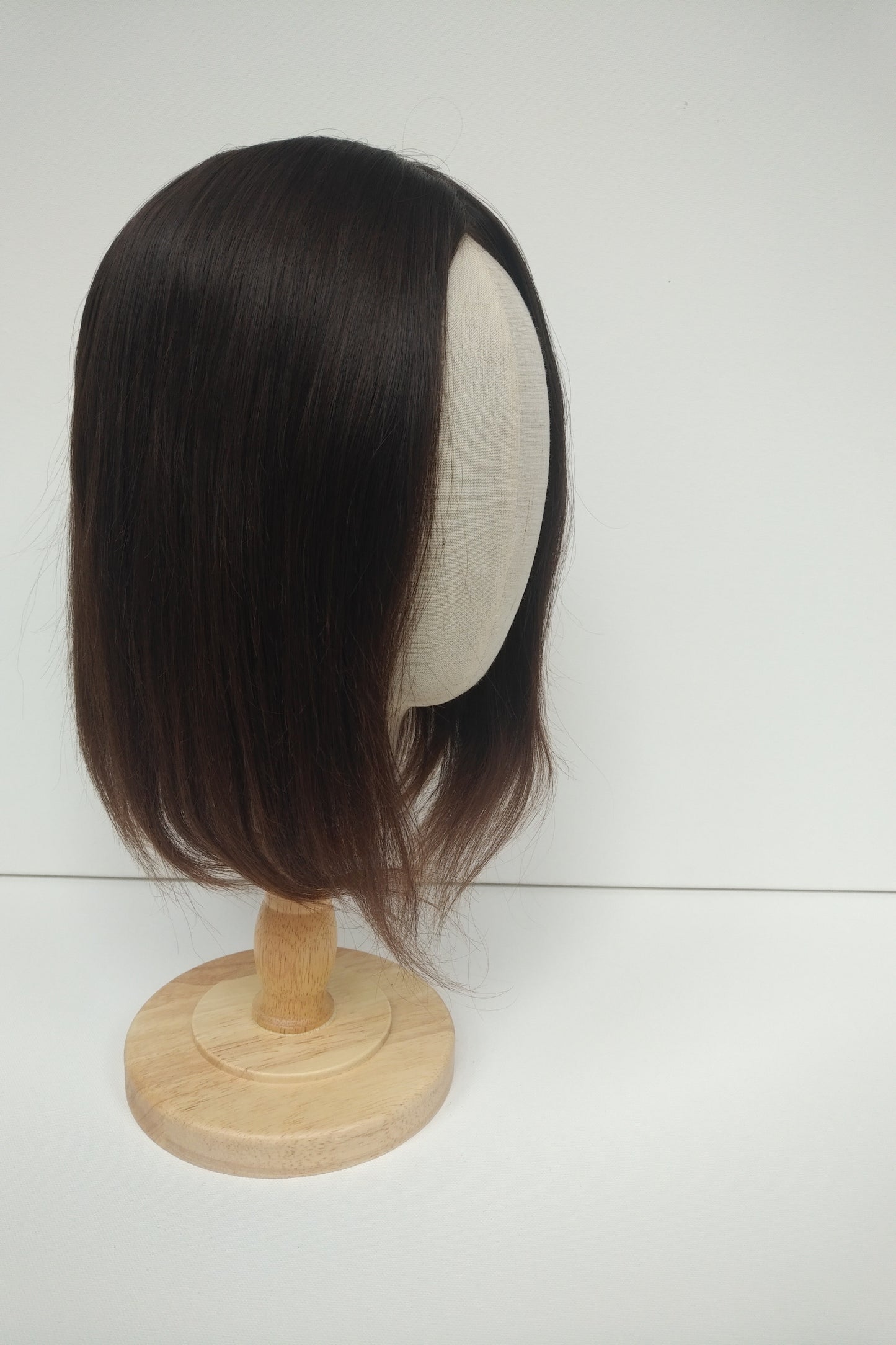 European hairpiece mid-length 12" dark-brown