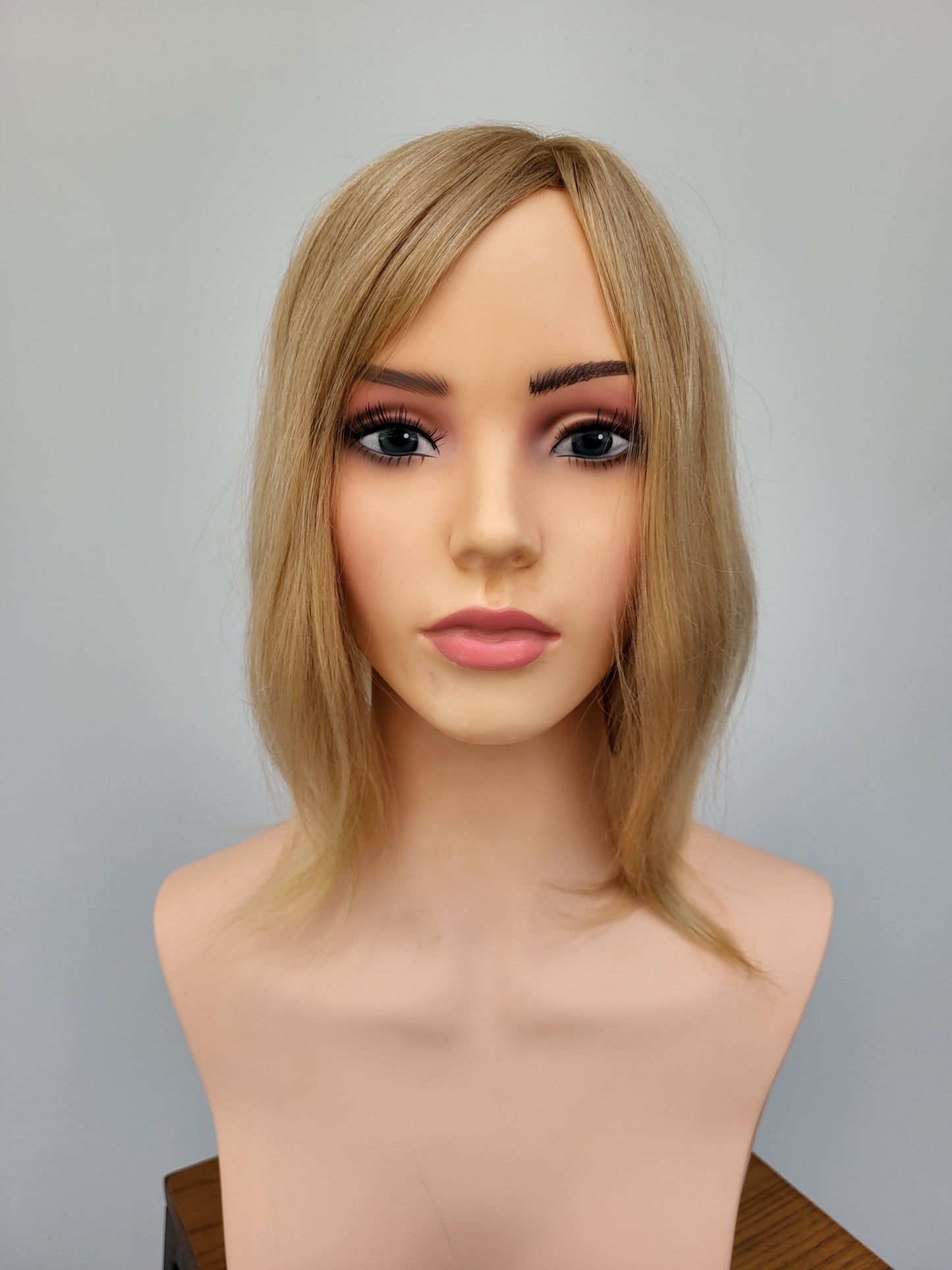 European hairpiece mid-length 12" light-blonde