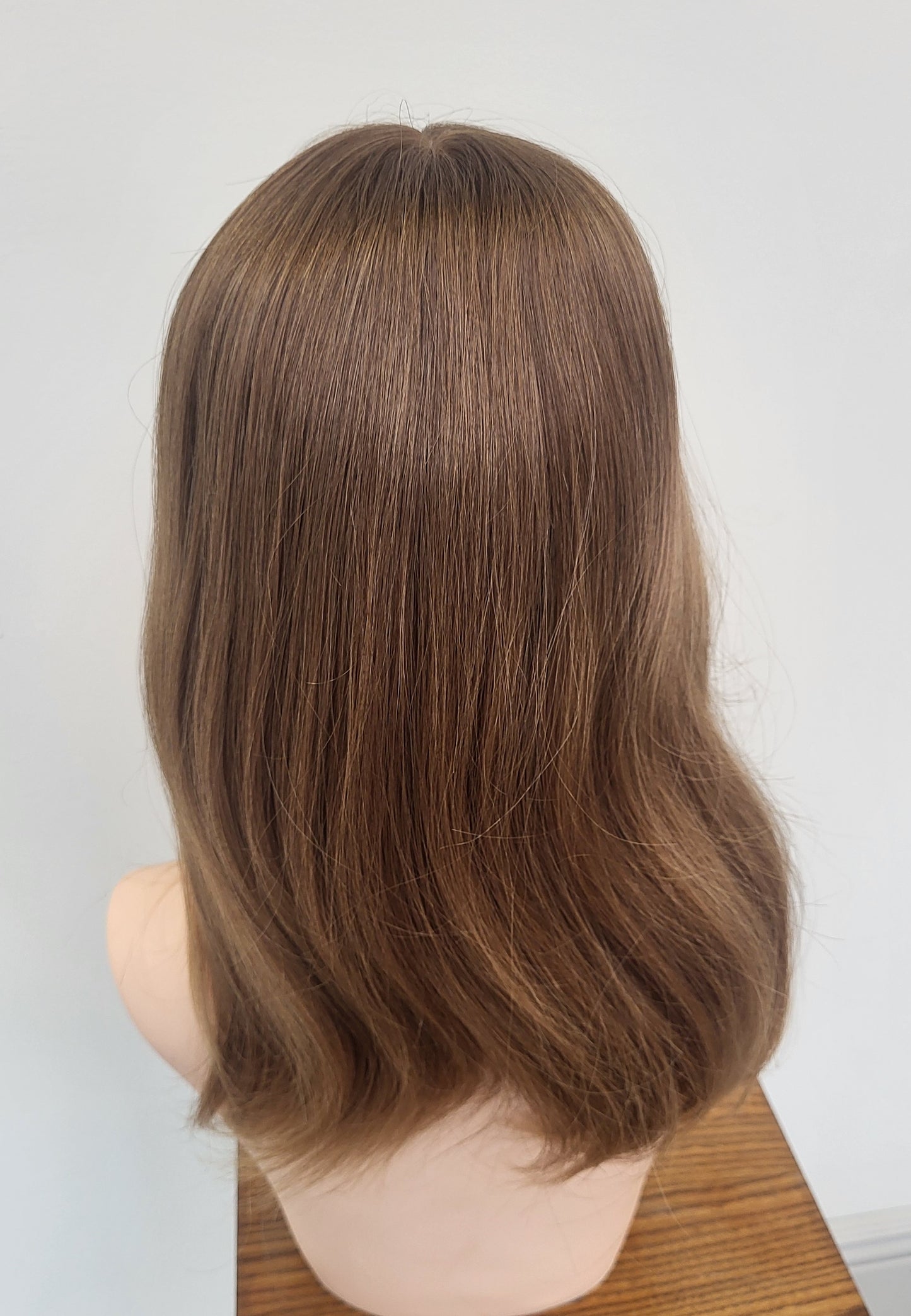 European hairpiece mid-length 14" mid-brown