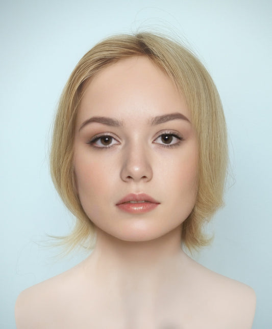 European hairpiece mid-length 10" light-blonde