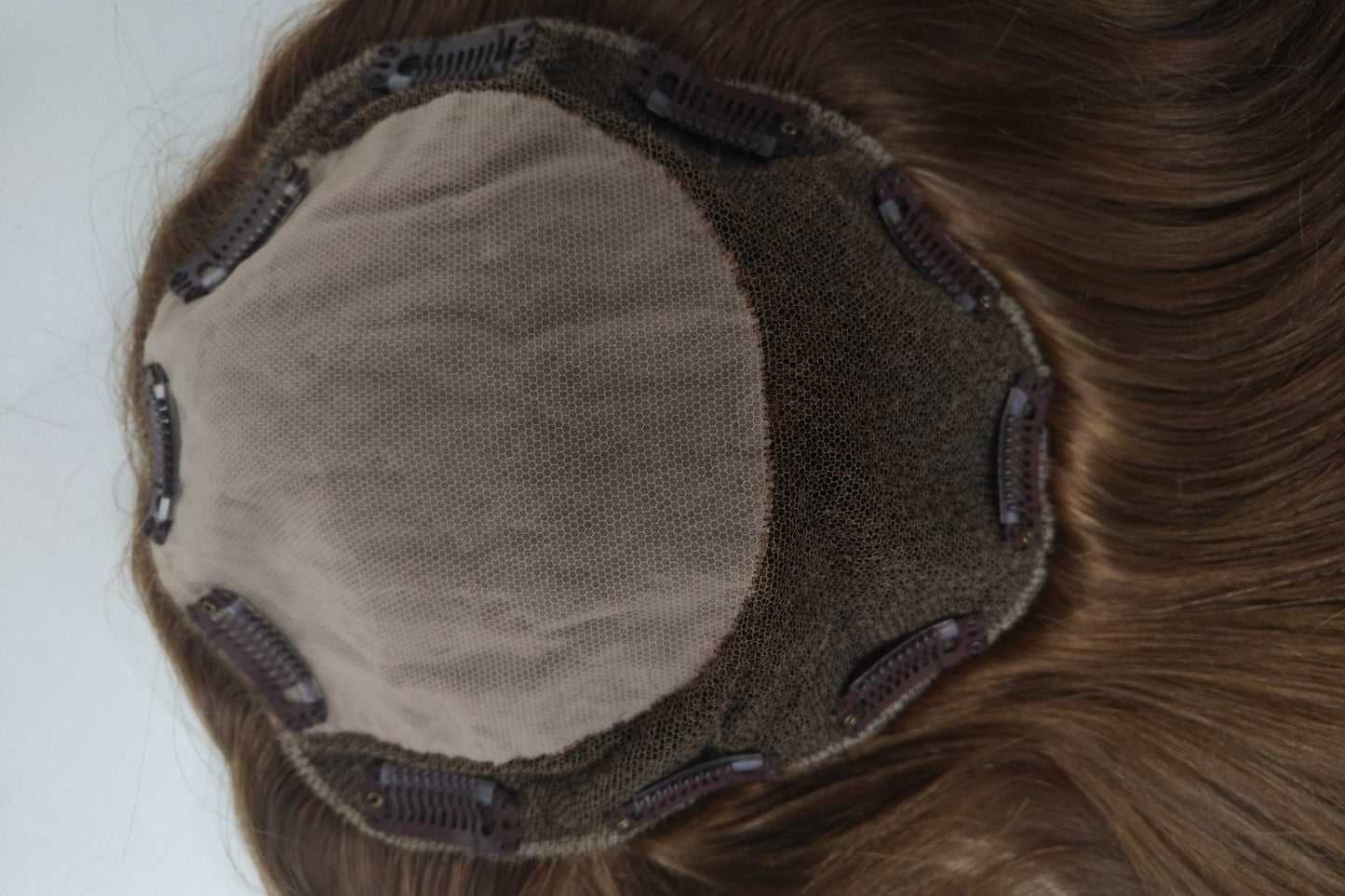 European hairpiece mid-length 14" mid-brown