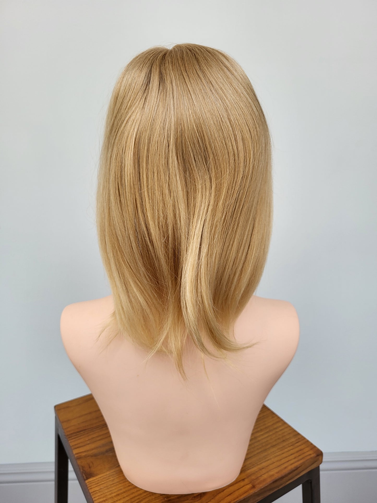 European hairpiece mid-length 12" light-blonde
