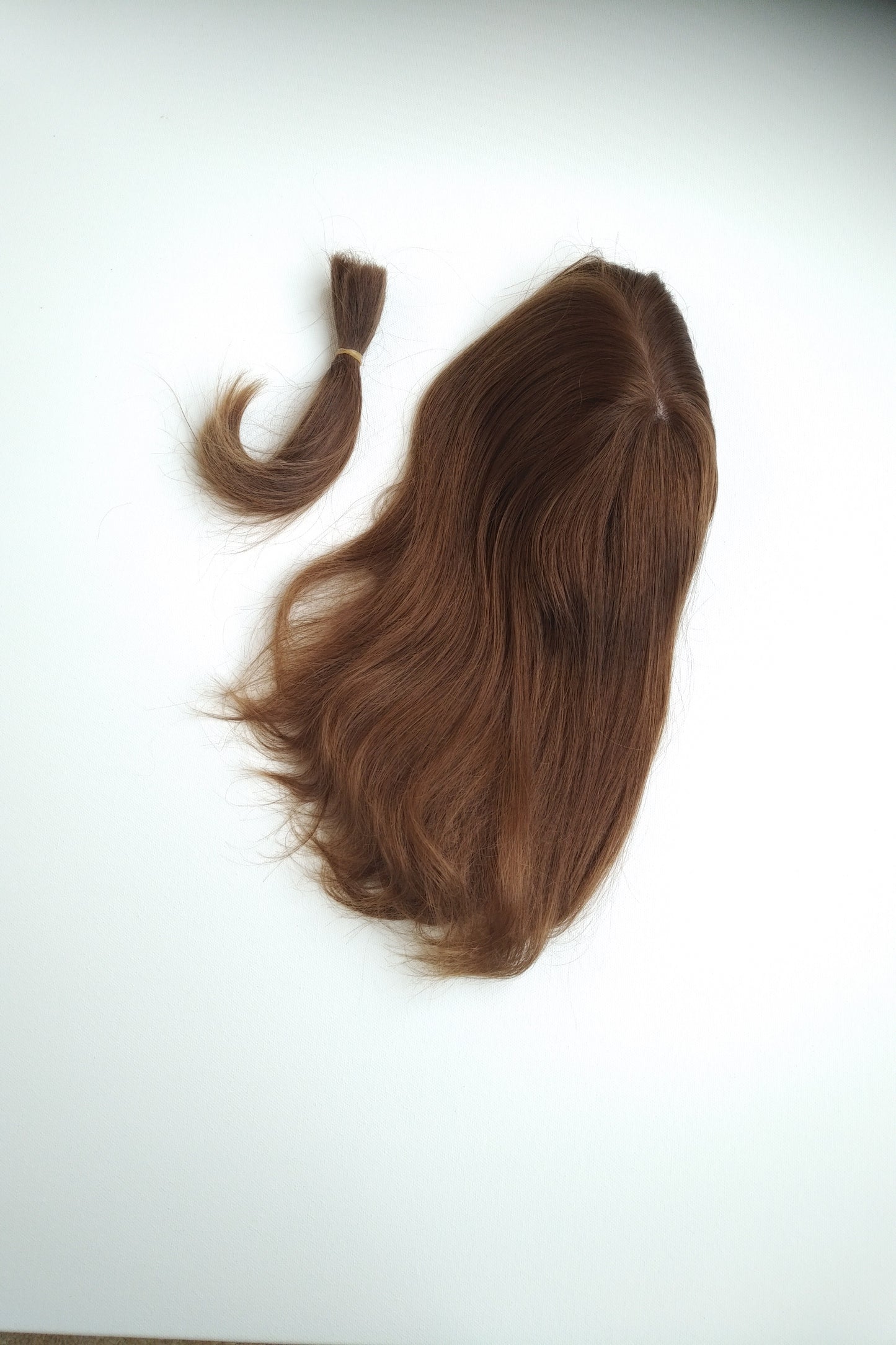 European hairpiece mid-length 12" light-brown